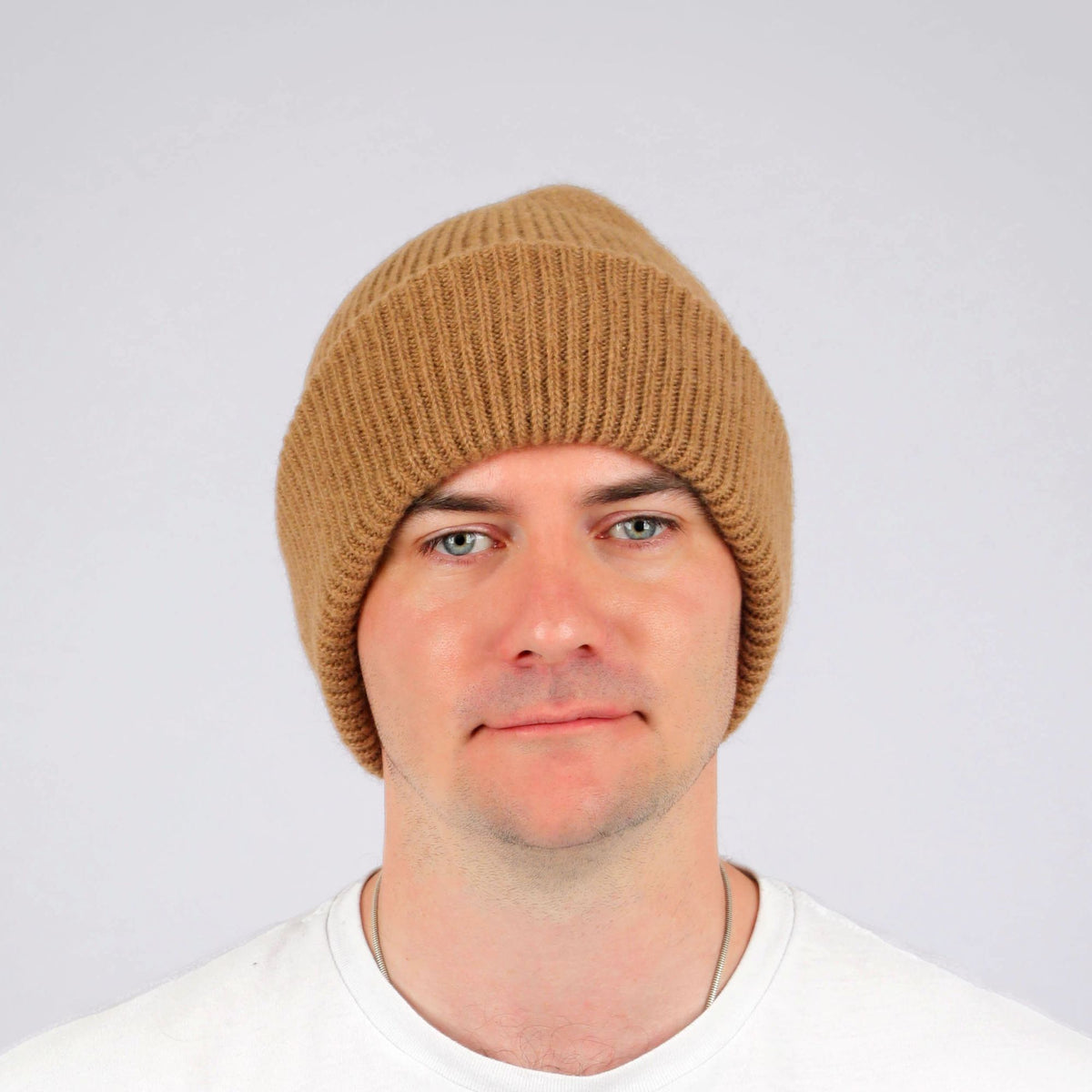 Unisex Baby Camel Wool Beanie – Chunky Rib