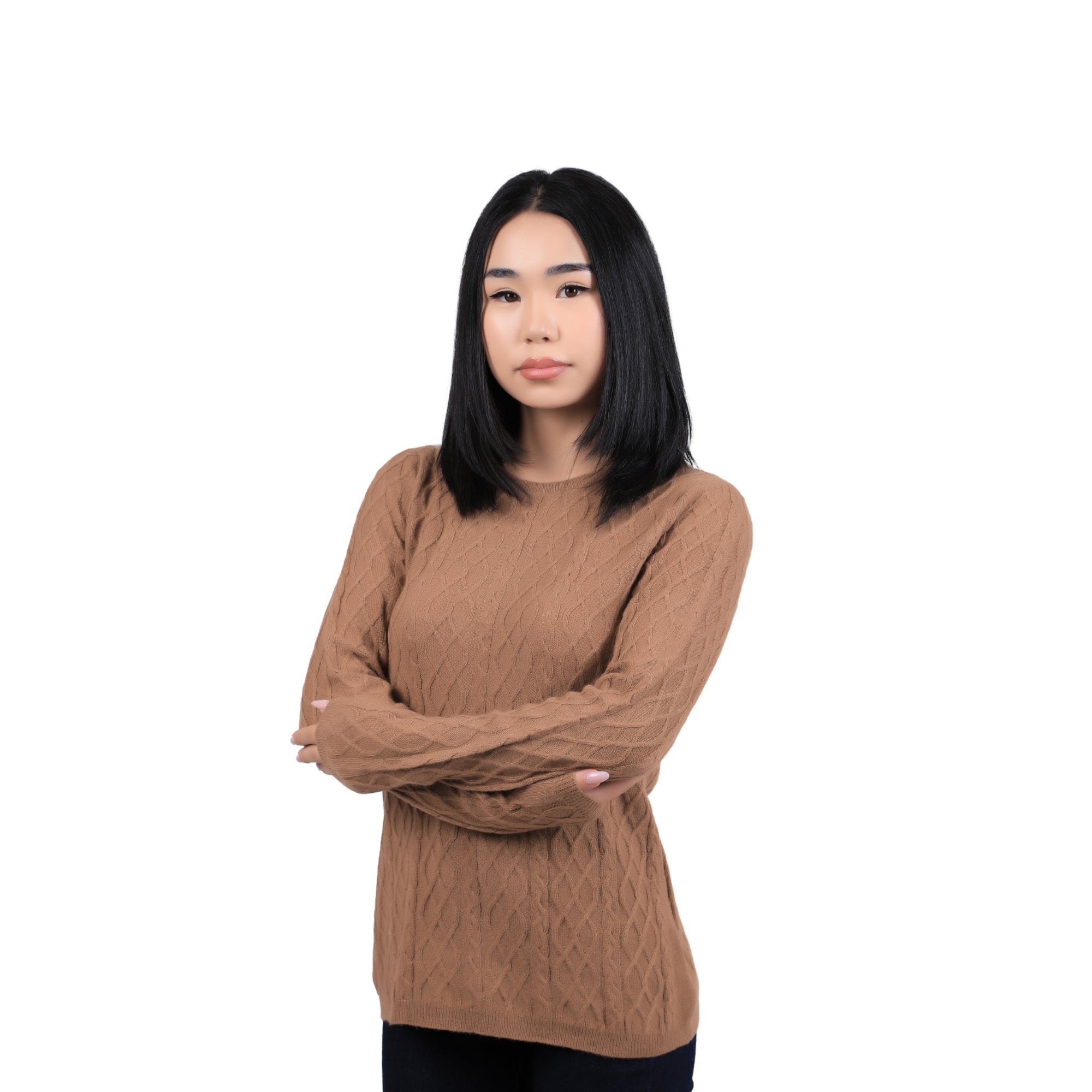 Diamond-pattern Knit Wool Sweater