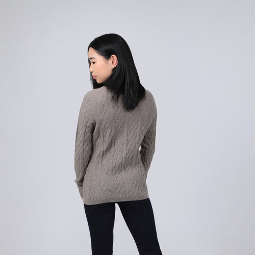 Women's Yak Wool Sweater - Diamond Pattern Knit