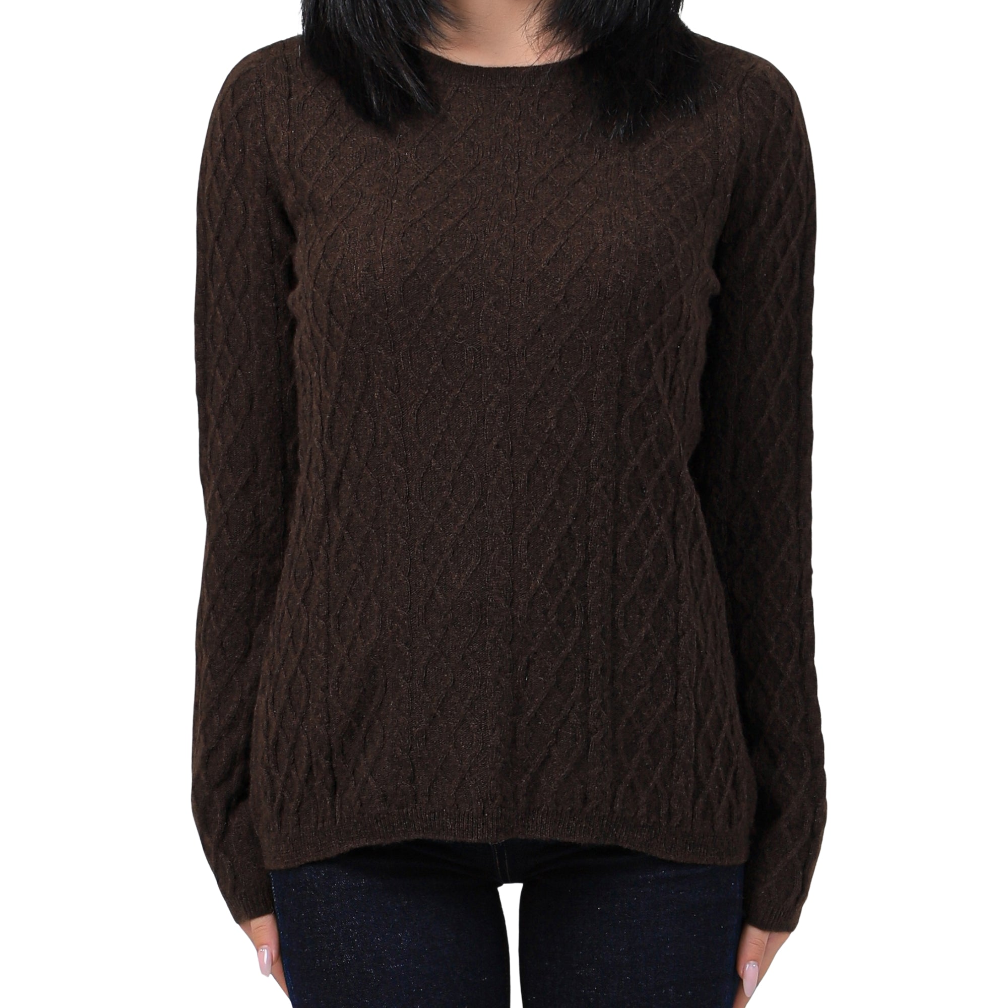 Diamond-pattern Knit Wool Sweater