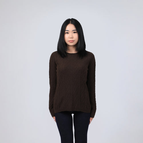 Women's Yak Wool Sweater - Diamond Pattern Knit