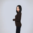 Diamond-pattern Knit Wool Sweater