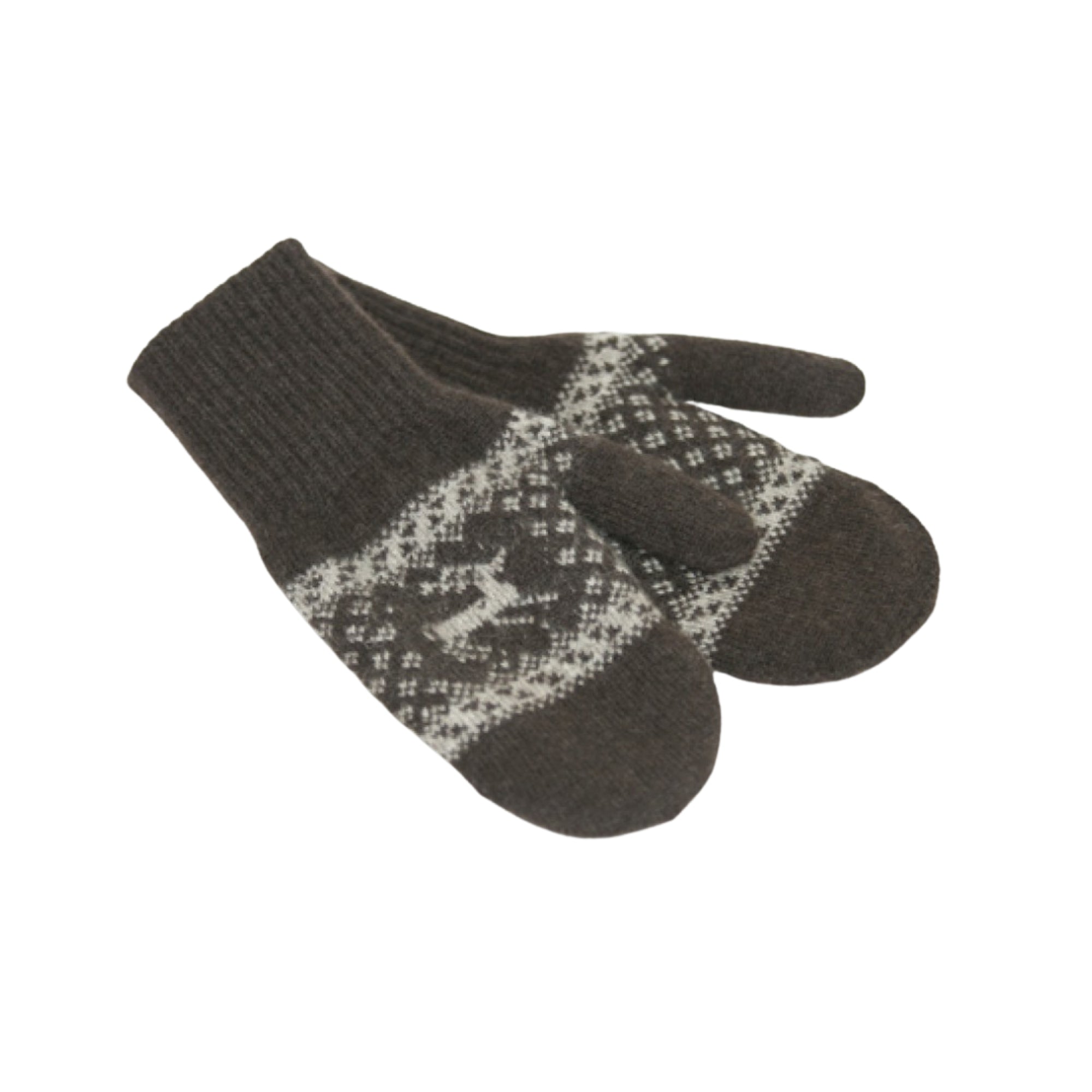 Mittens with Reindeer Pattern