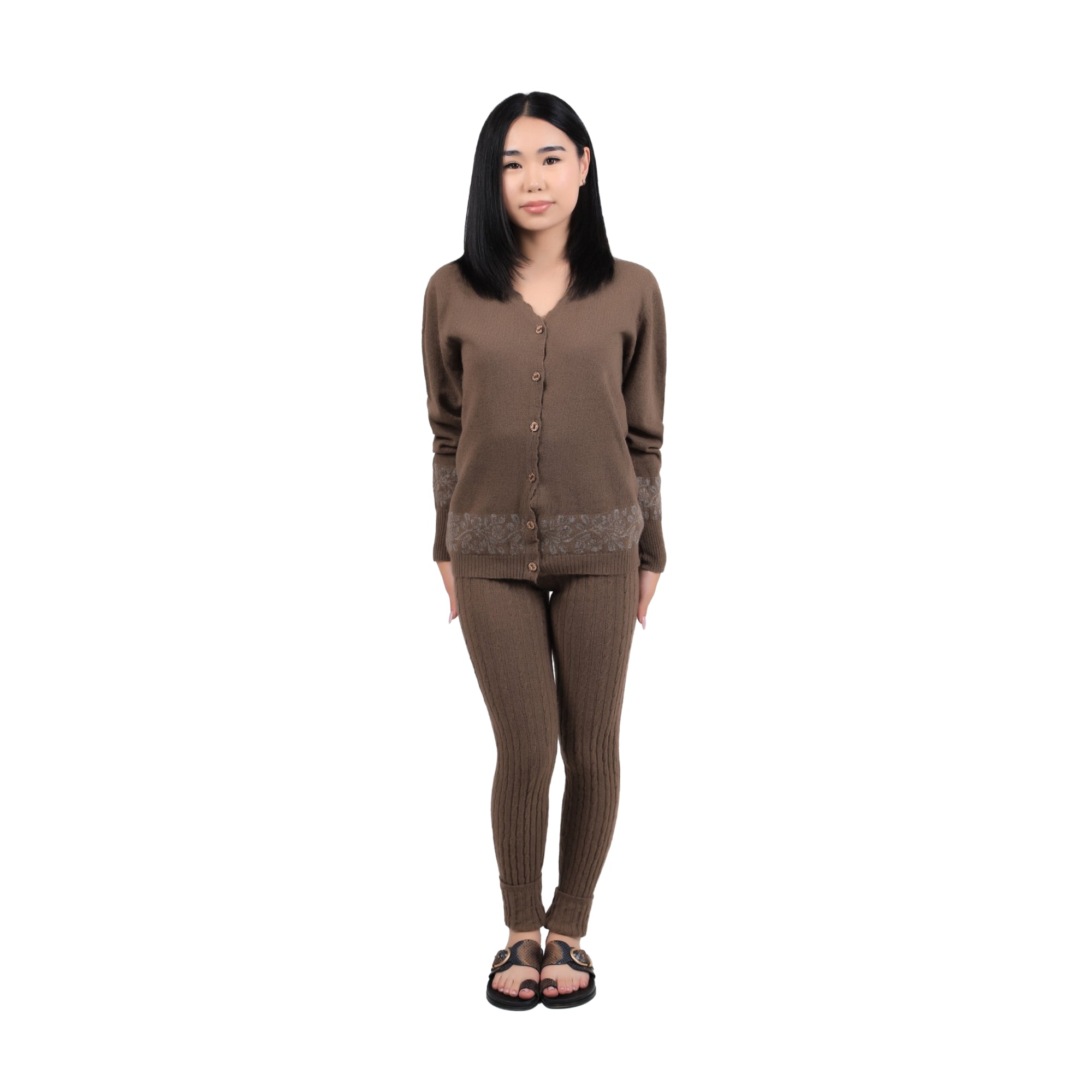 Ribbed Knit Wool Leggings