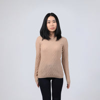 Diamond-pattern Knit Wool Sweater