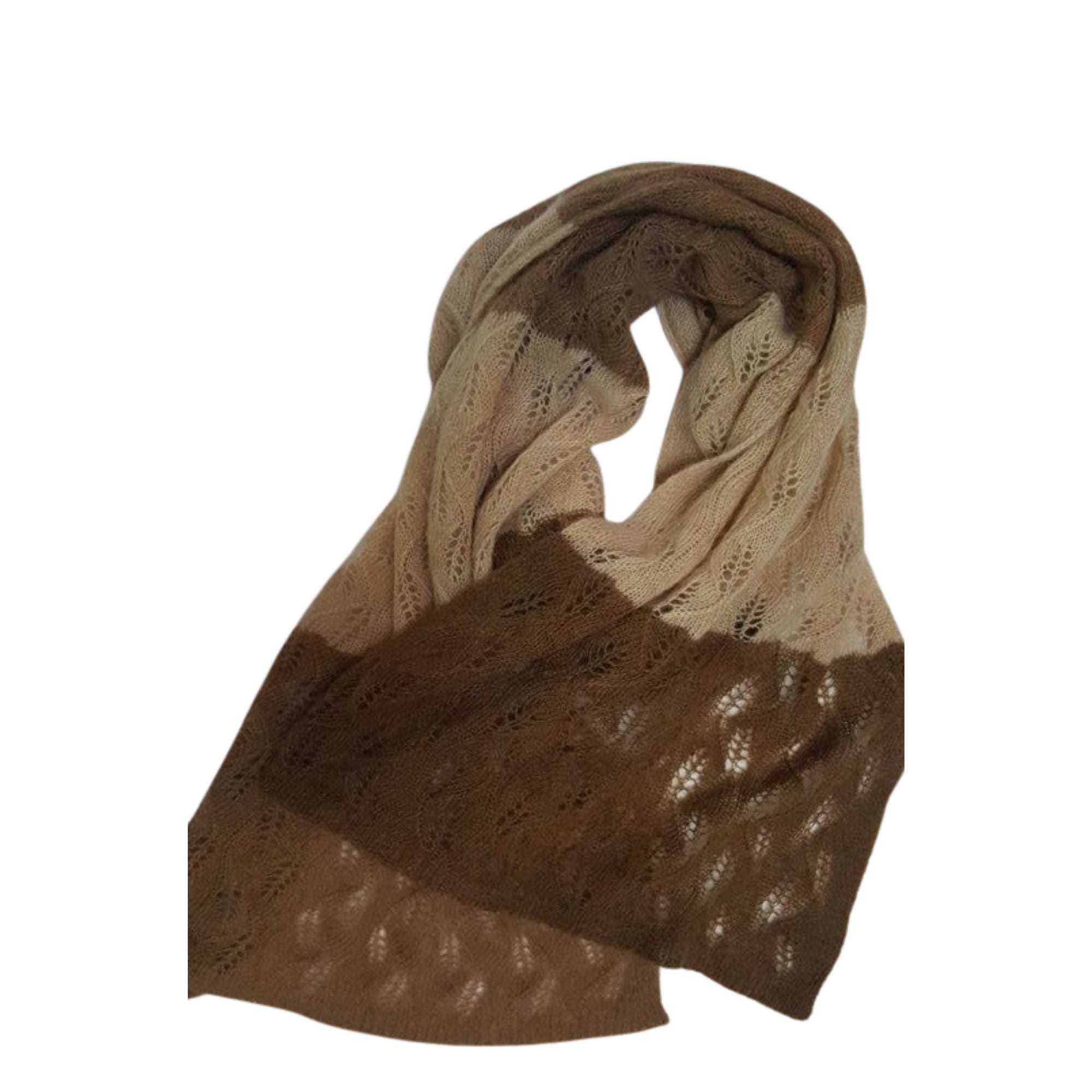 Tricolor Camel Wool Scarf