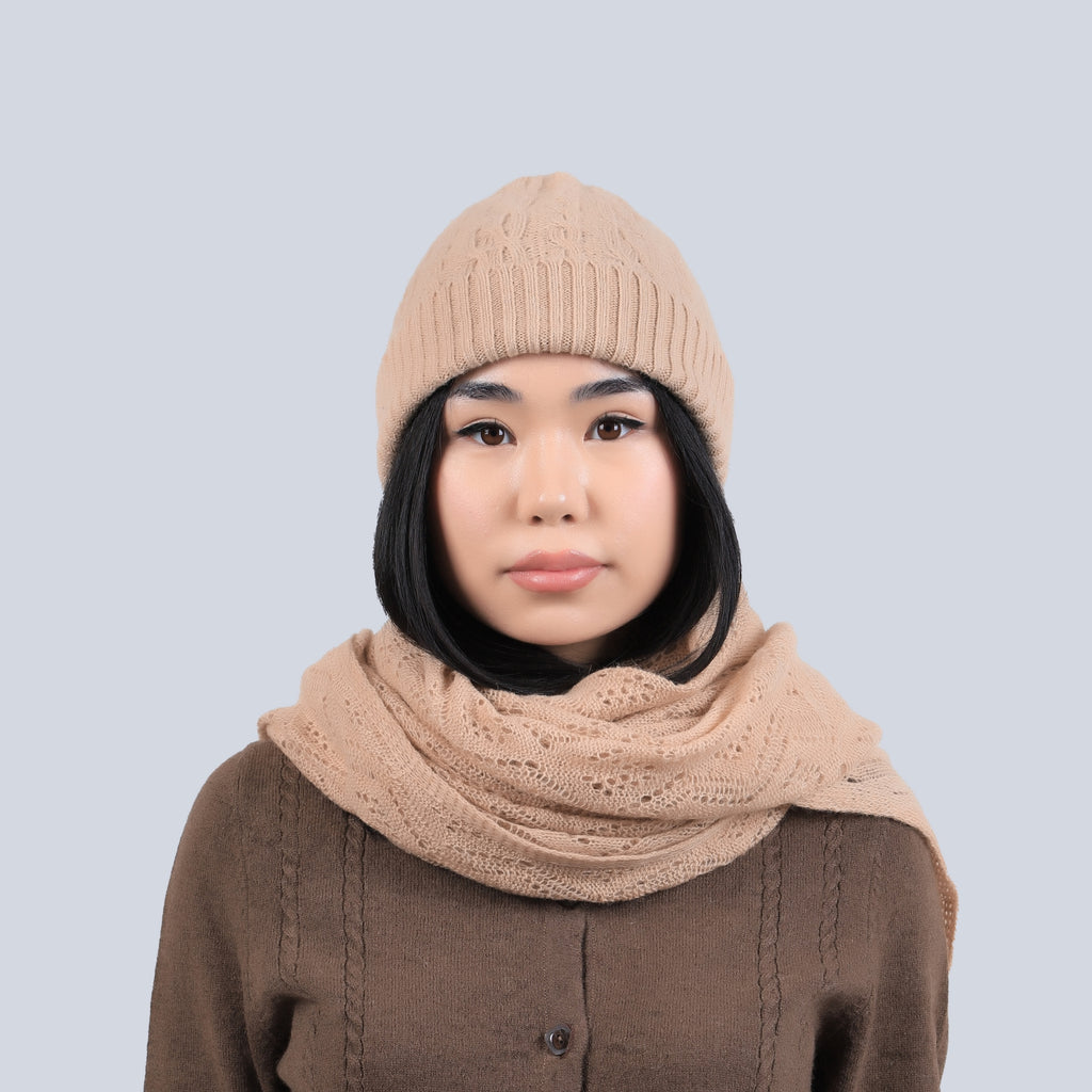 Soft Knit Camel Wool Beanie