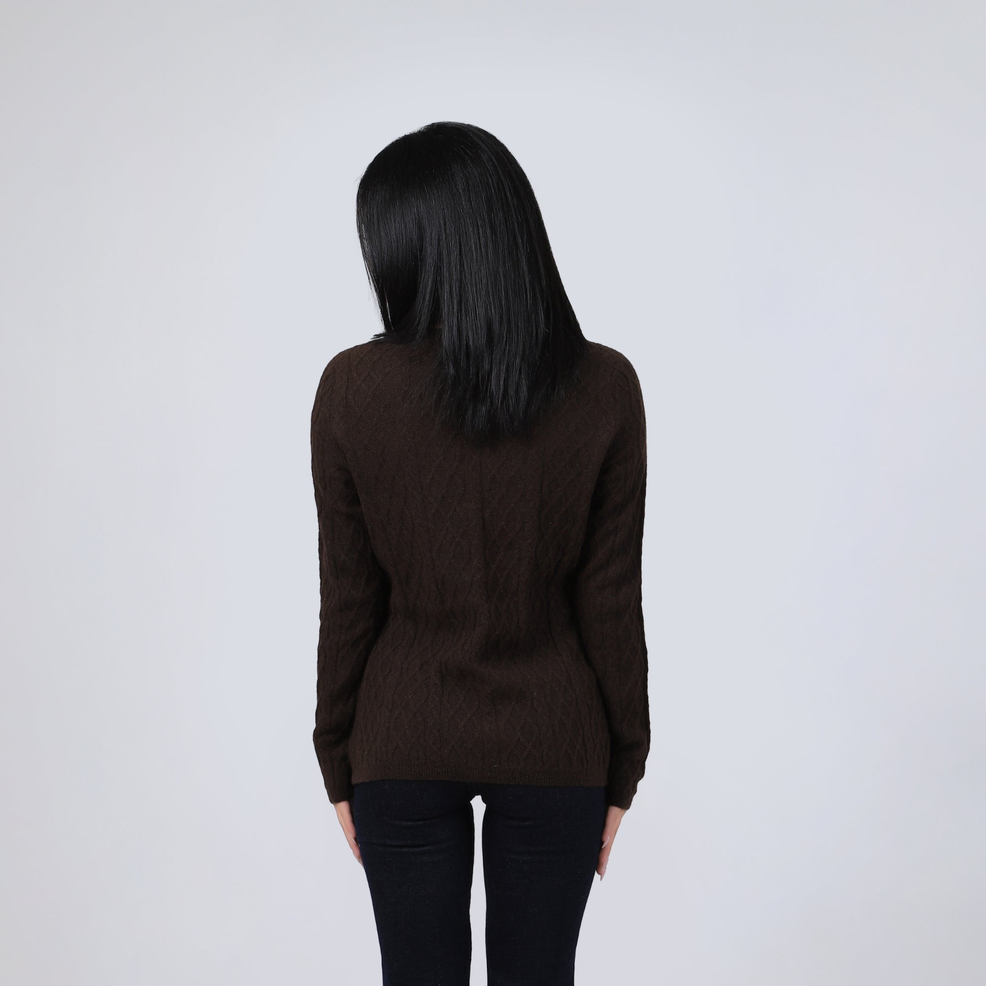 Diamond-pattern Knit Wool Sweater