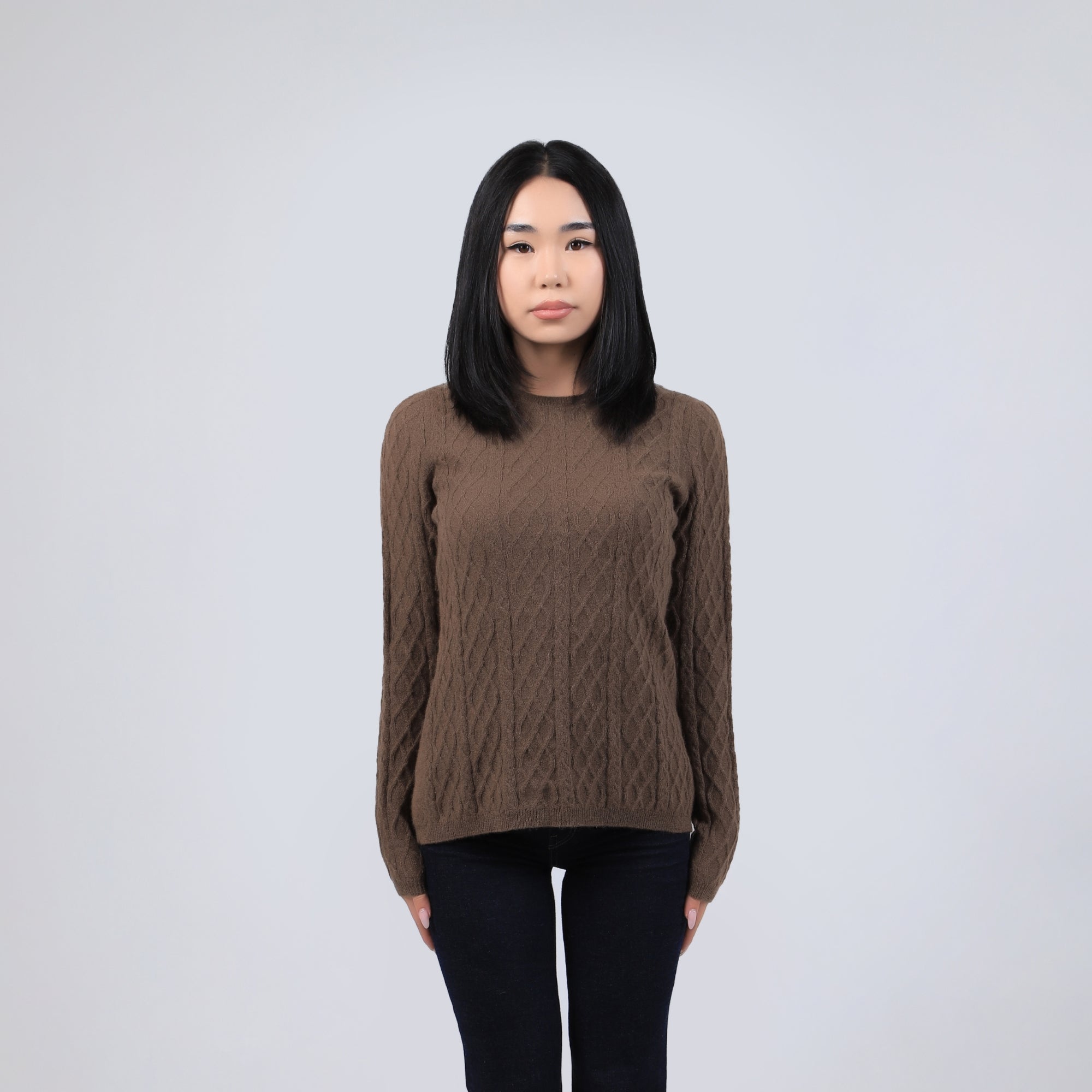 Diamond-pattern Knit Wool Sweater