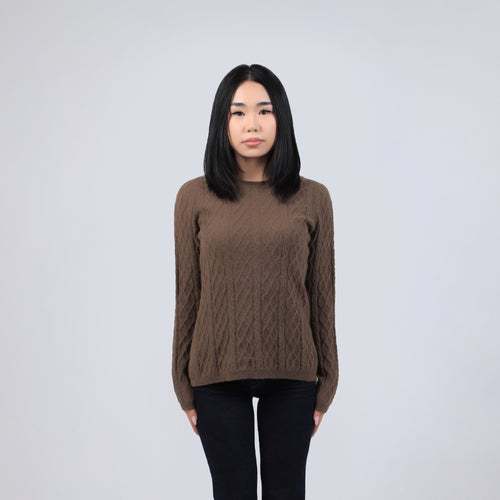 Women's Yak Wool Sweater - Diamond Pattern Knit