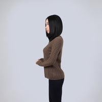 Diamond-pattern Knit Wool Sweater