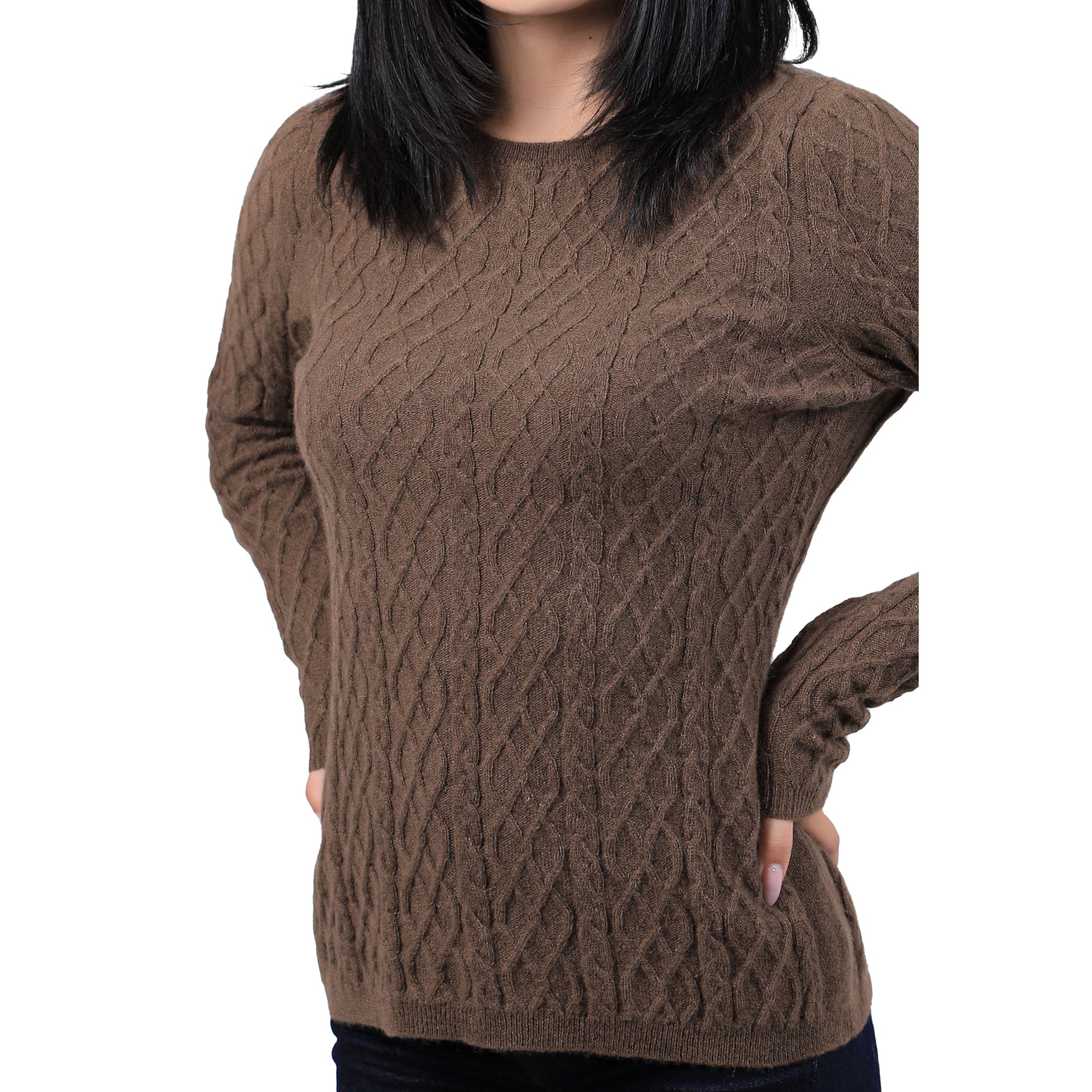 Diamond-pattern Knit Wool Sweater