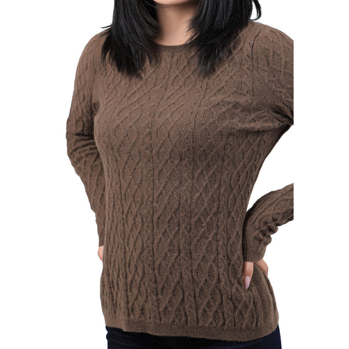 Women's Yak Wool Sweater - Diamond Pattern Knit