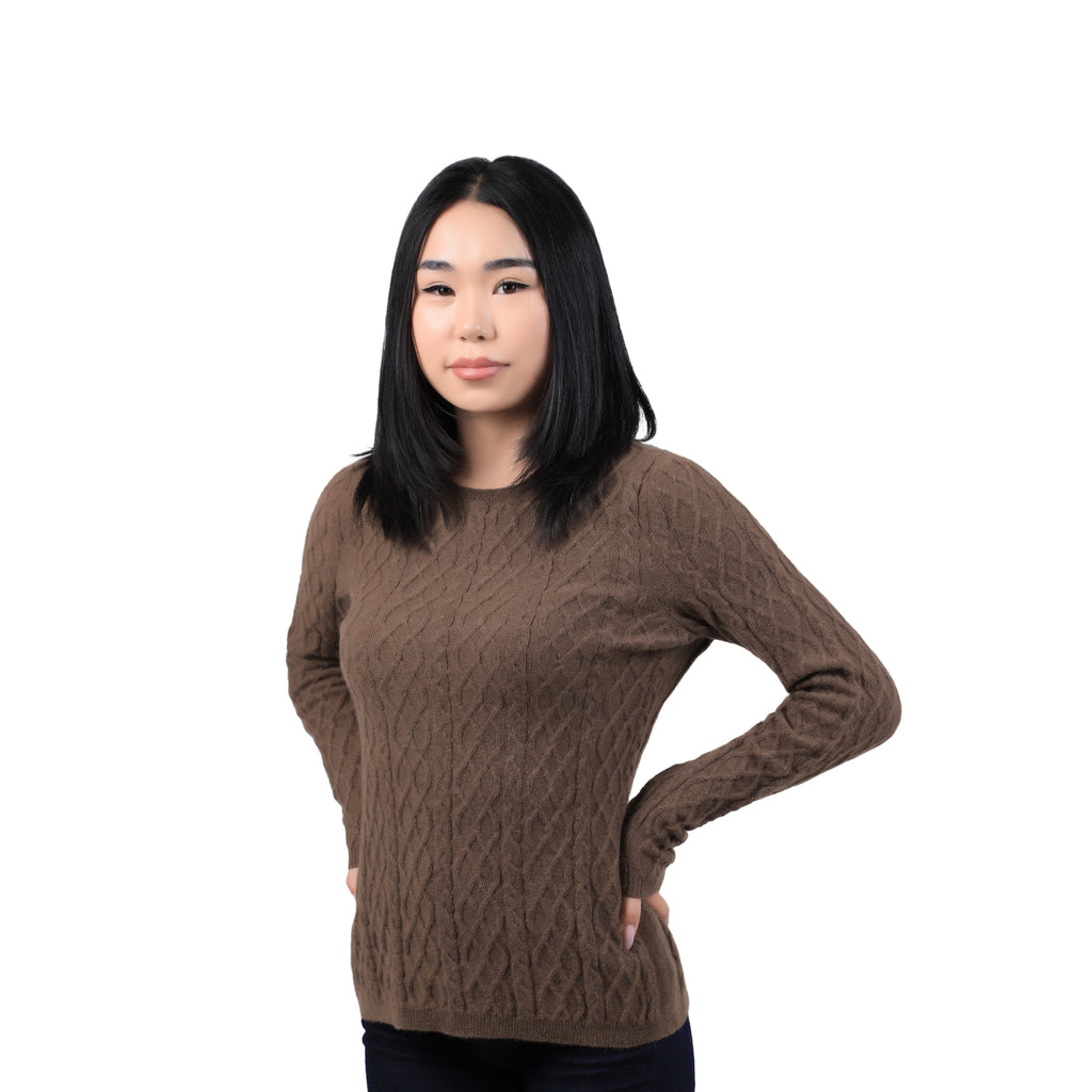 Diamond-pattern Knit Wool Sweater