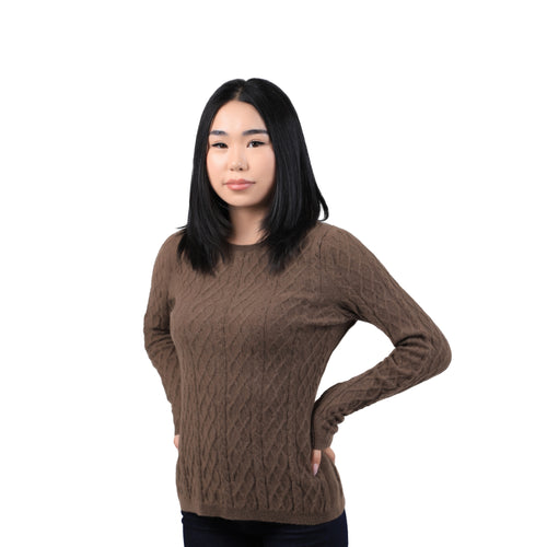 Women's Yak Wool Sweater - Diamond Pattern Knit