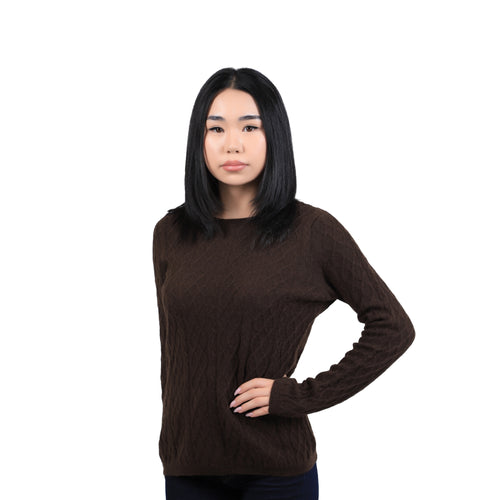 Women's Yak Wool Sweater - Diamond Pattern Knit