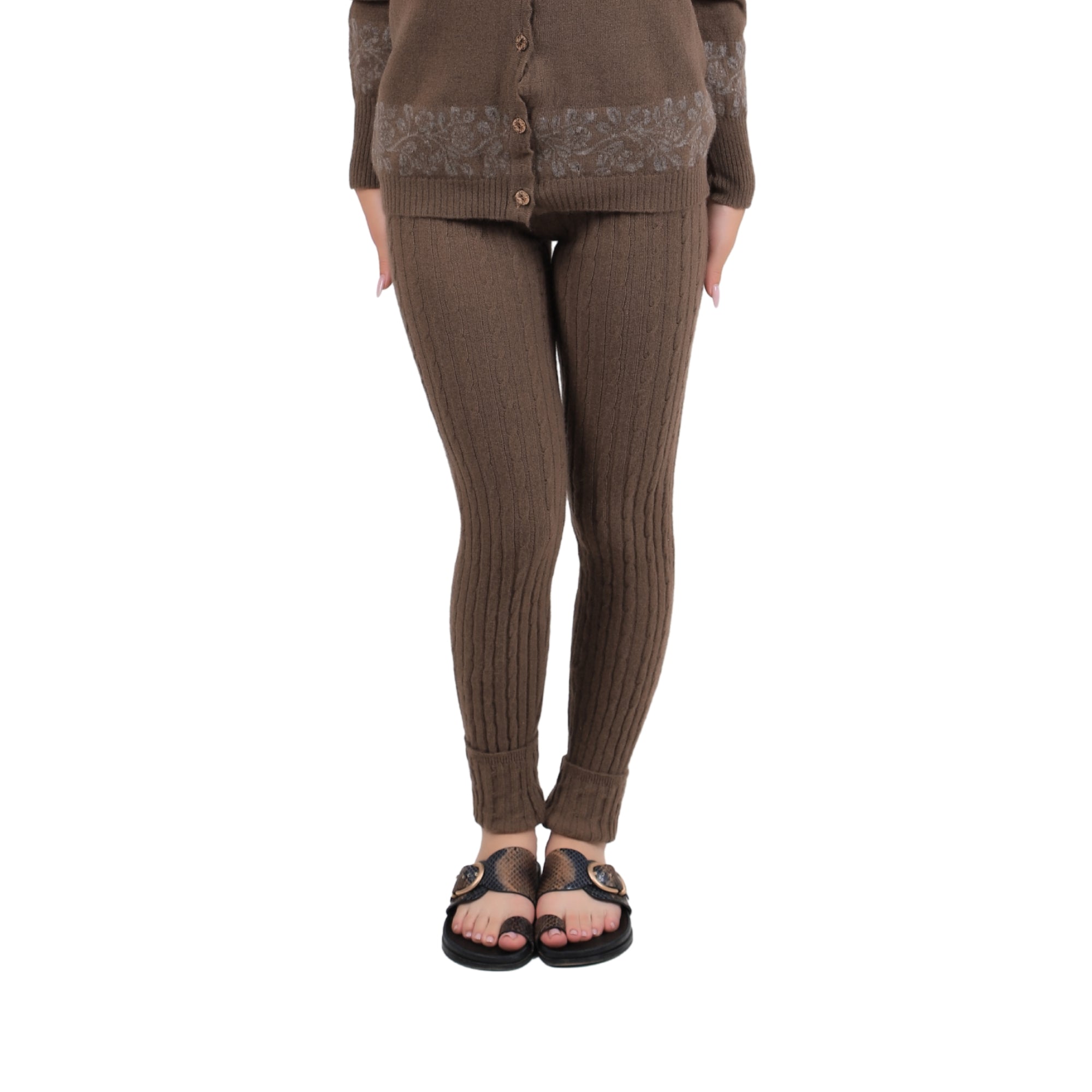 Ribbed Knit Wool Leggings