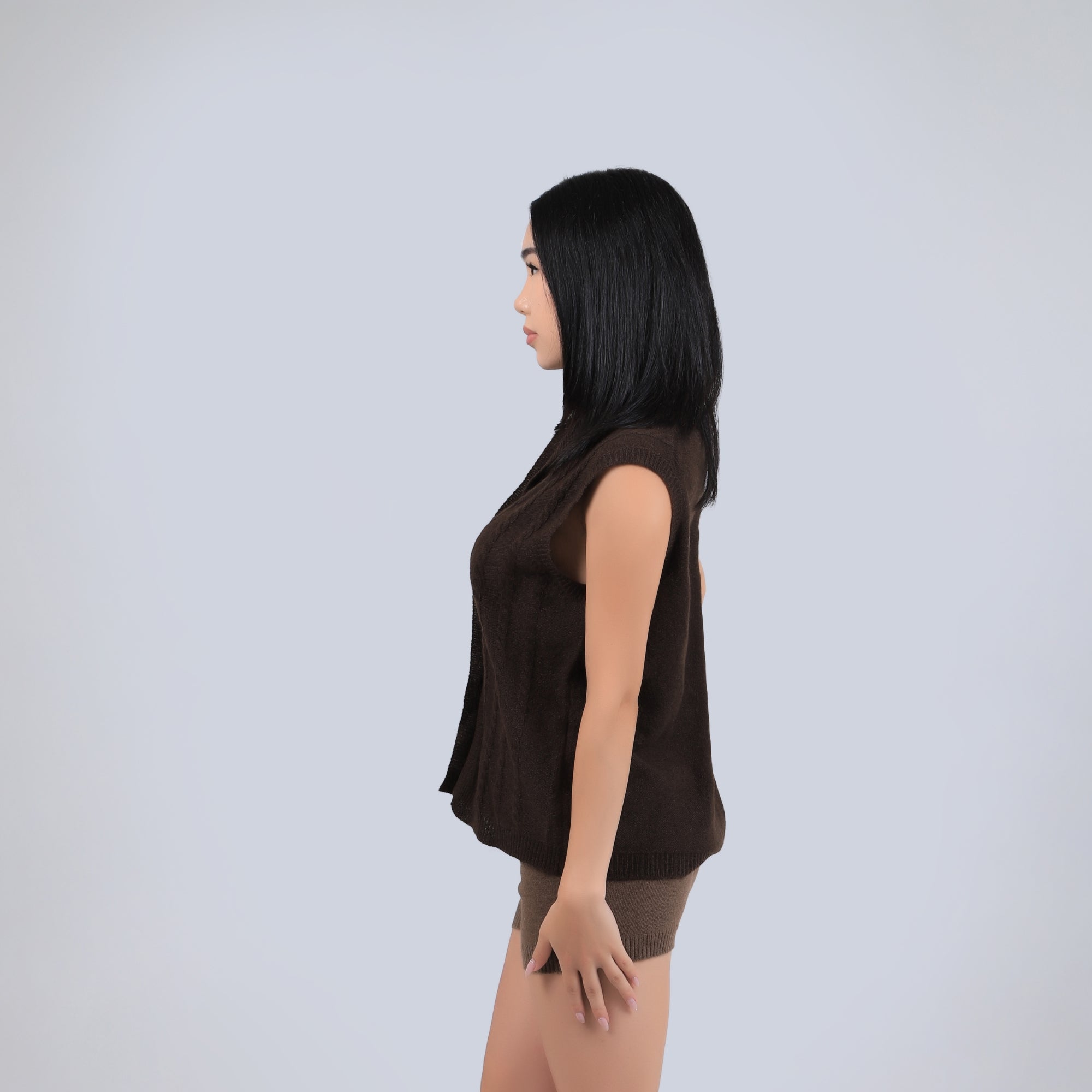 Sleeveless Button-Up Yak Wool Sweater Vest