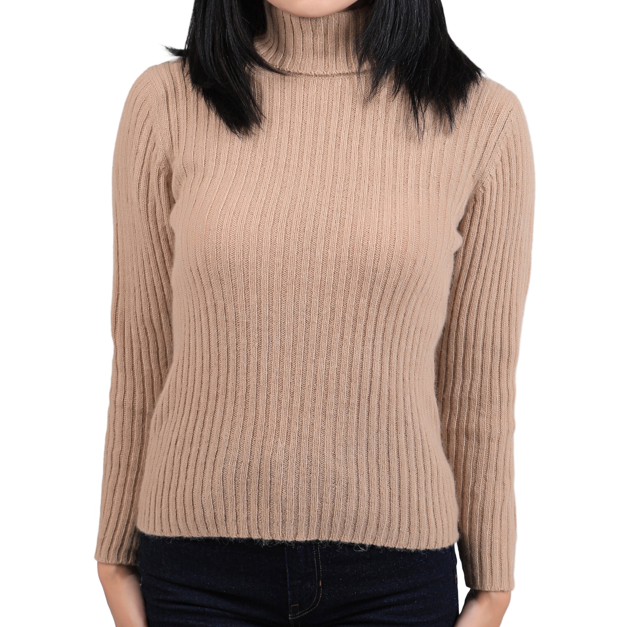 Ribbed Wool Turtleneck Sweater