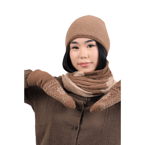 Unisex Camel Wool Cozy Mittens