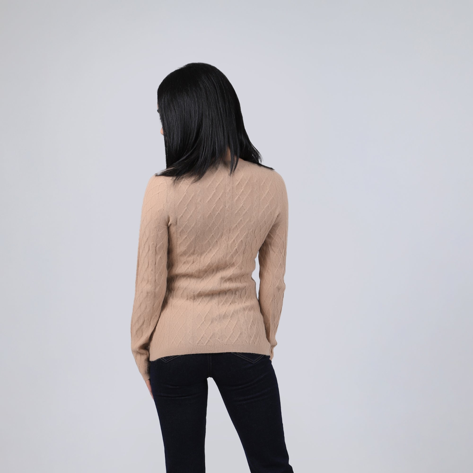 Diamond-pattern Knit Wool Sweater