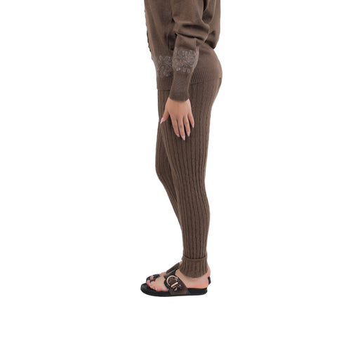 Women's Wool Leggings - Ribbed Knitt