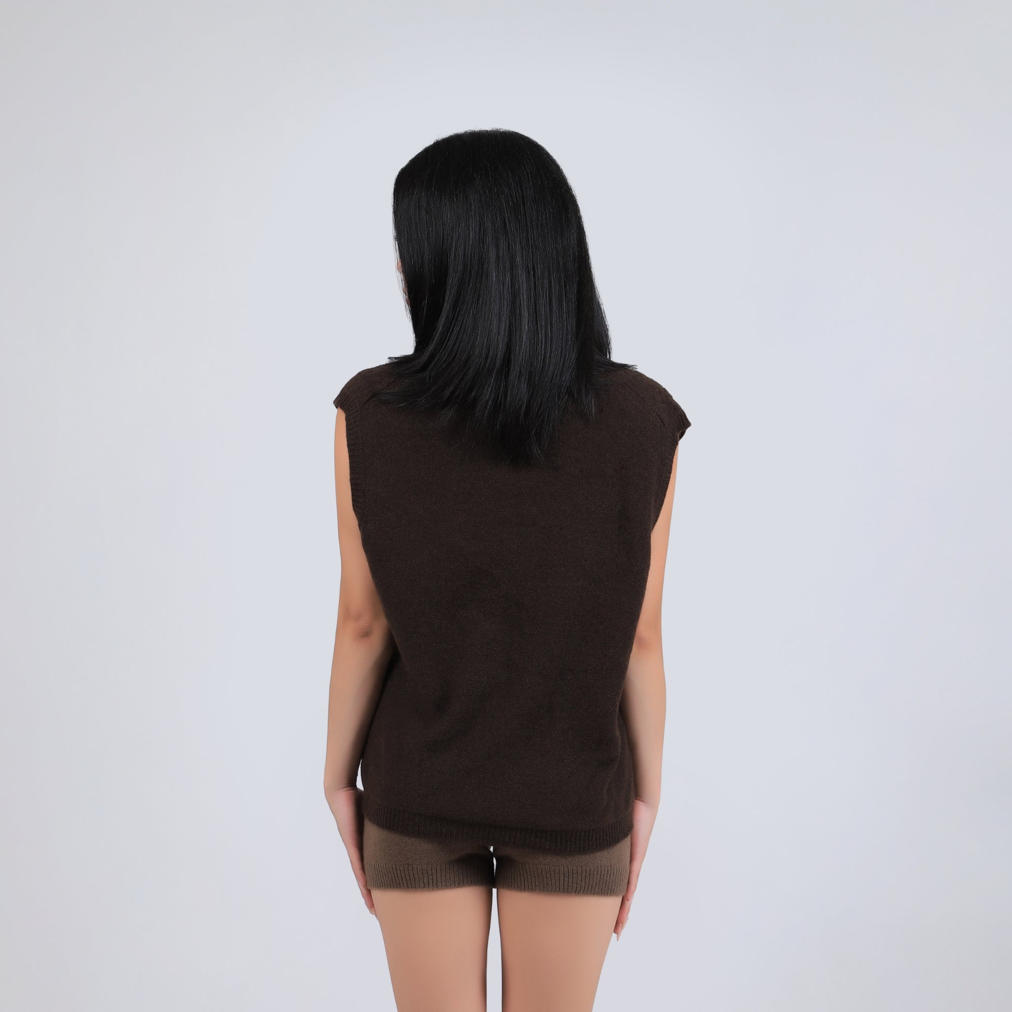 Sleeveless Button-Up Yak Wool Sweater Vest