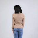 Cable Knit V Neck Wool Sweater