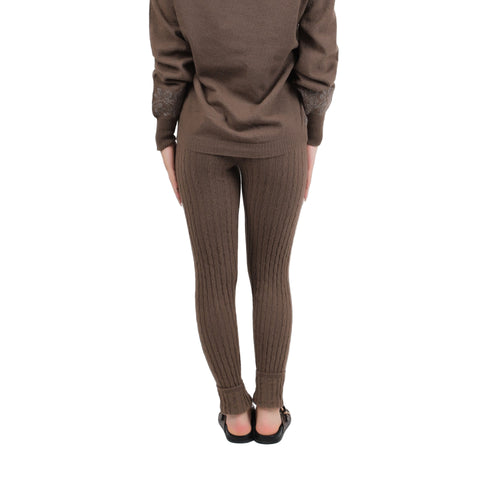 Women's Wool Leggings - Ribbed Knitt