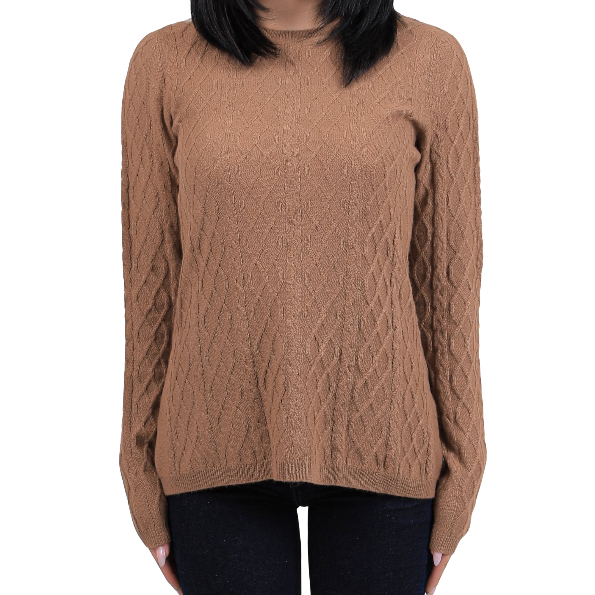 Diamond-pattern Knit Wool Sweater