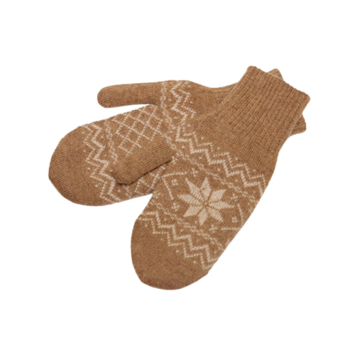 Unisex Camel Wool Cozy Mittens
