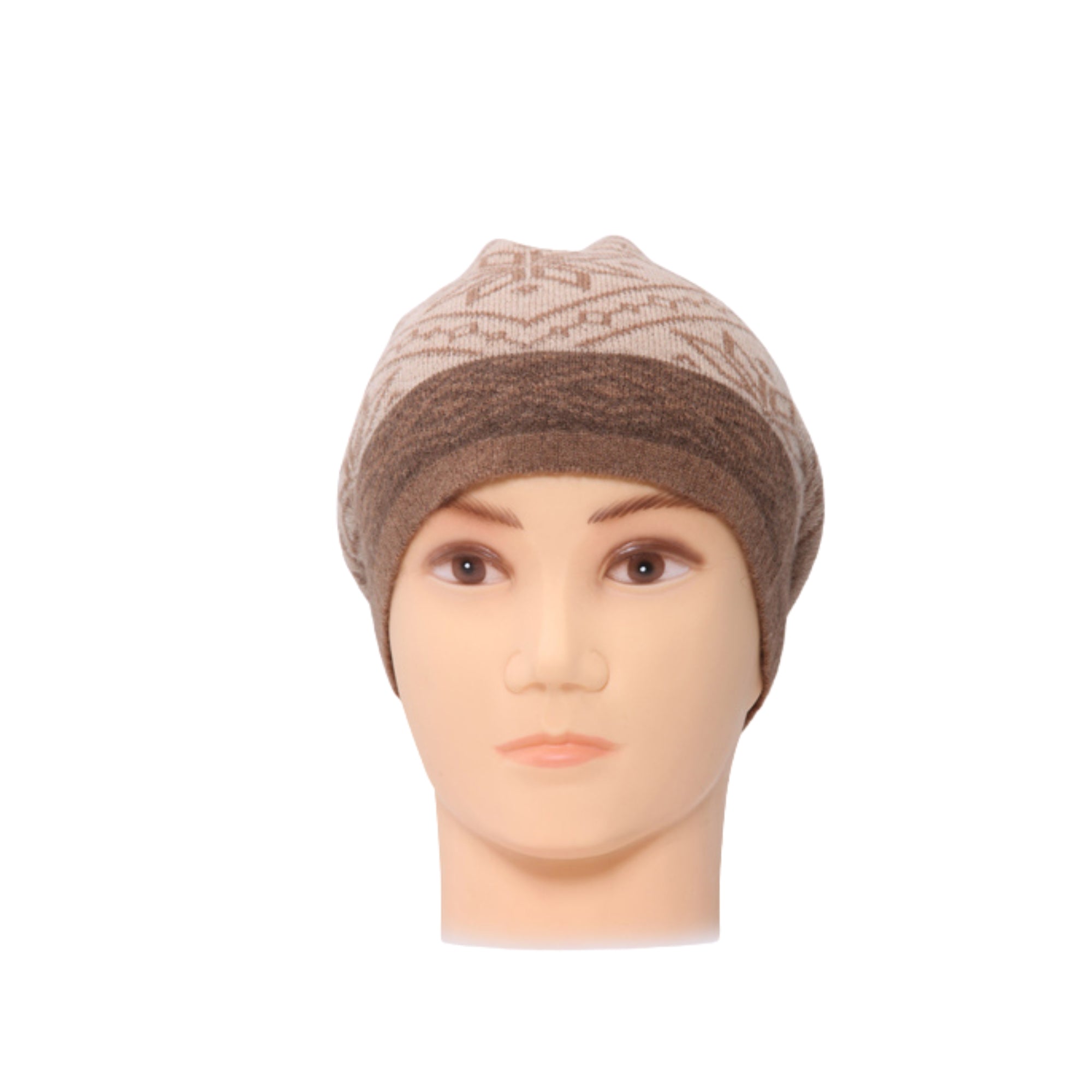 Camel Wool Graphic Beanie
