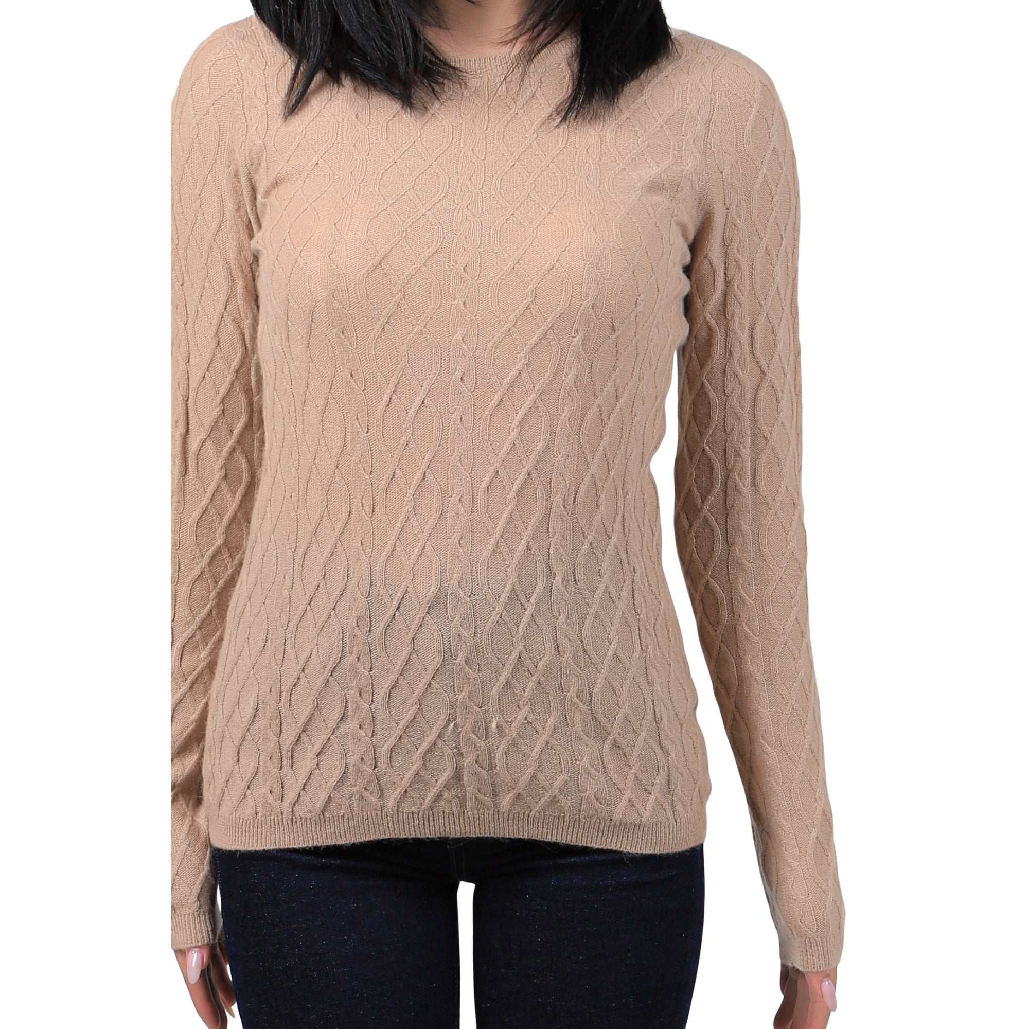 Diamond-pattern Knit Wool Sweater