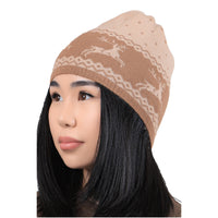 Camel Wool Graphic Beanie