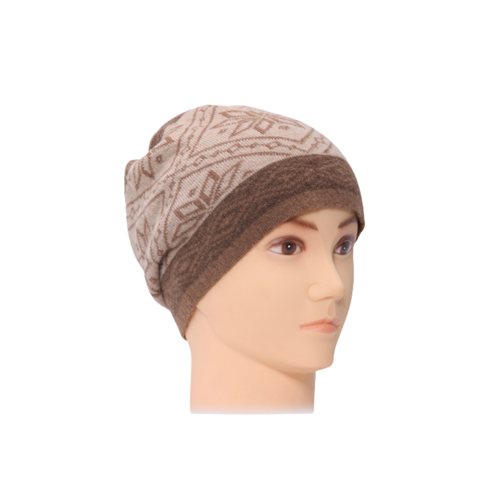 Camel Wool Graphic Beanie