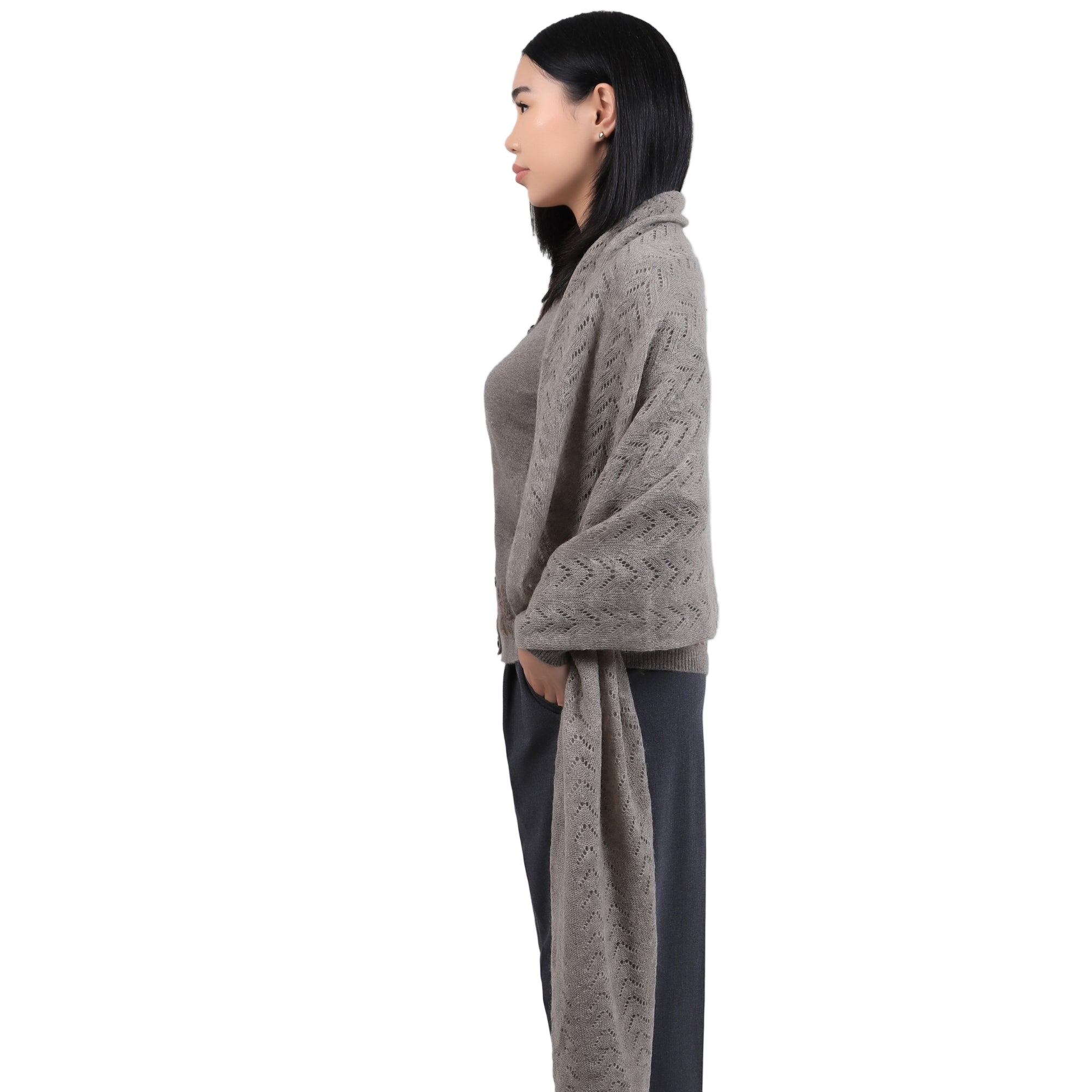 Zigzag Pattern Wool Shawl