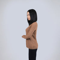 Diamond-pattern Knit Wool Sweater