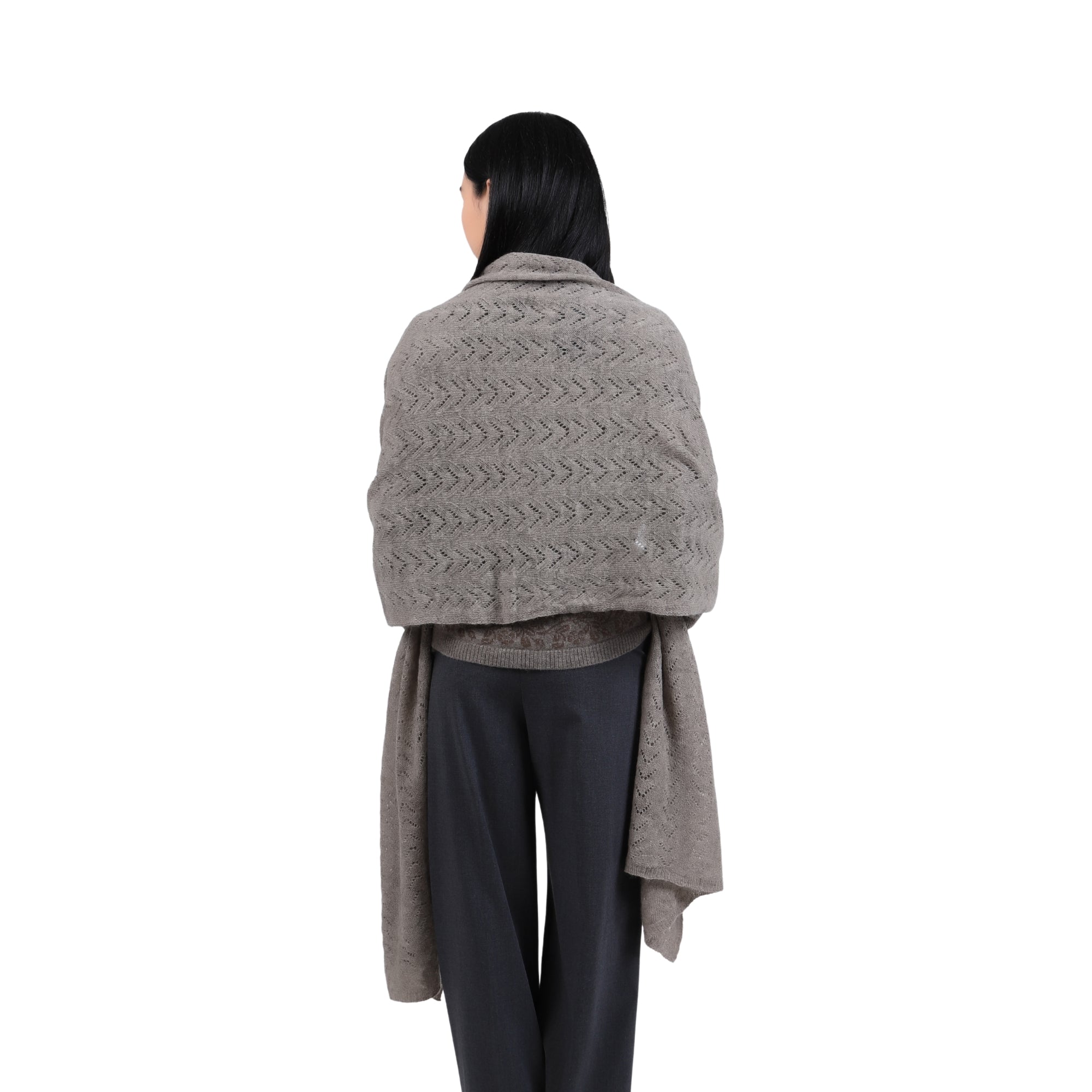 Zigzag Pattern Wool Shawl