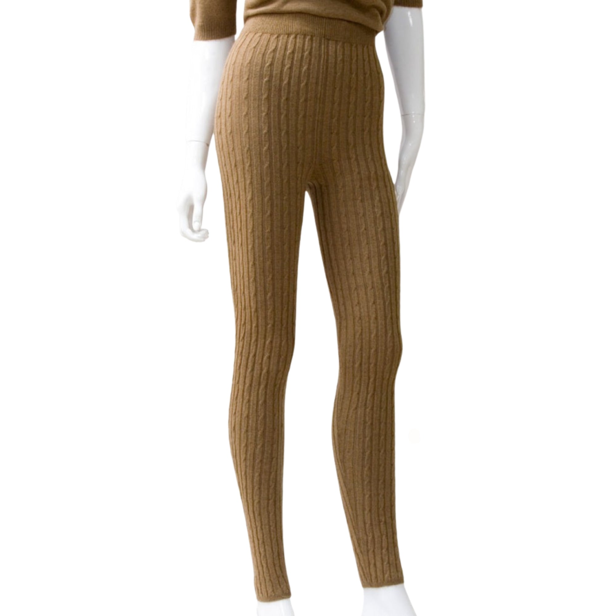 Ribbed Knit Wool Leggings