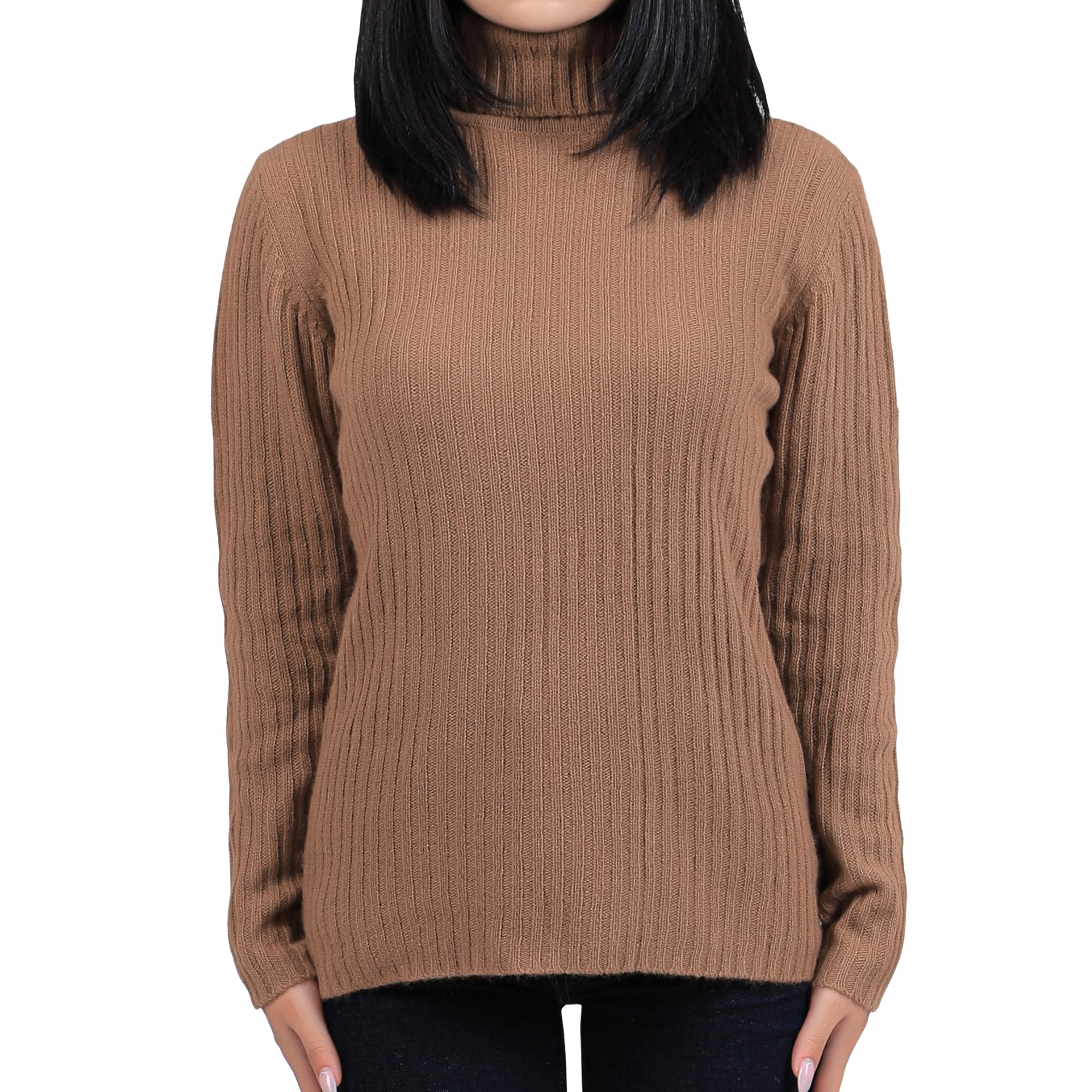 Ribbed Wool Turtleneck Sweater