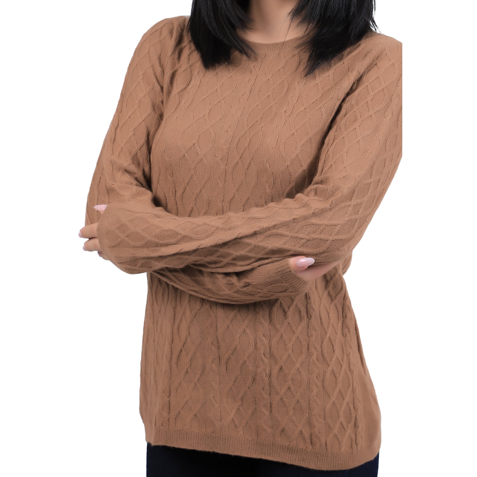 Diamond-pattern Knit Wool Sweater