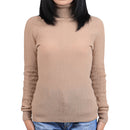 Cable Knit Camel Wool Turtleneck Sweater