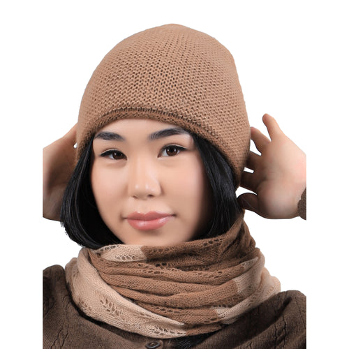 Women's Tricolor Camel Wool Scarf