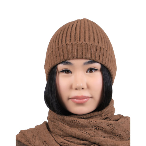 Unisex Camel Wool Beanie - Soft Knit
