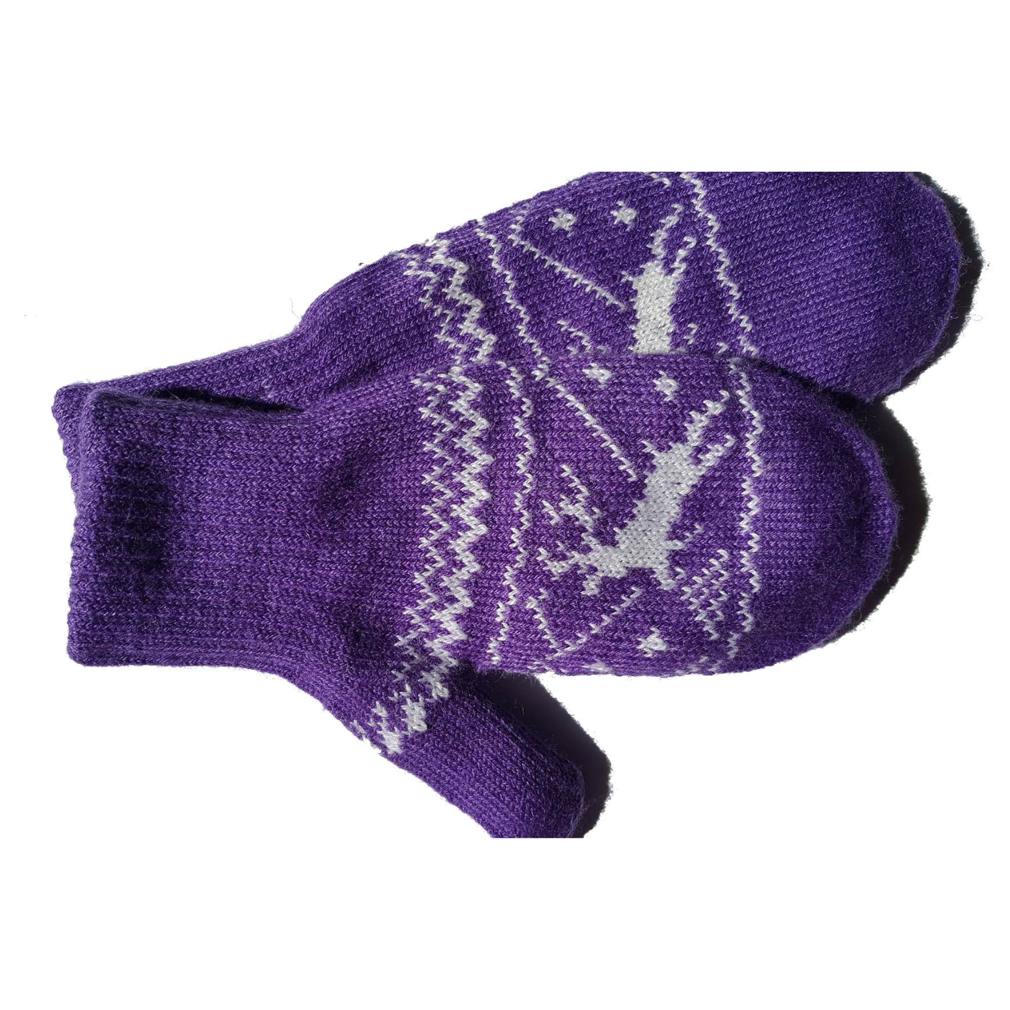 Kids Graphic Camel Wool Mittens