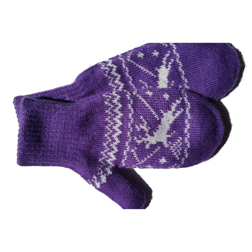Kids Graphic Camel Wool Mittens