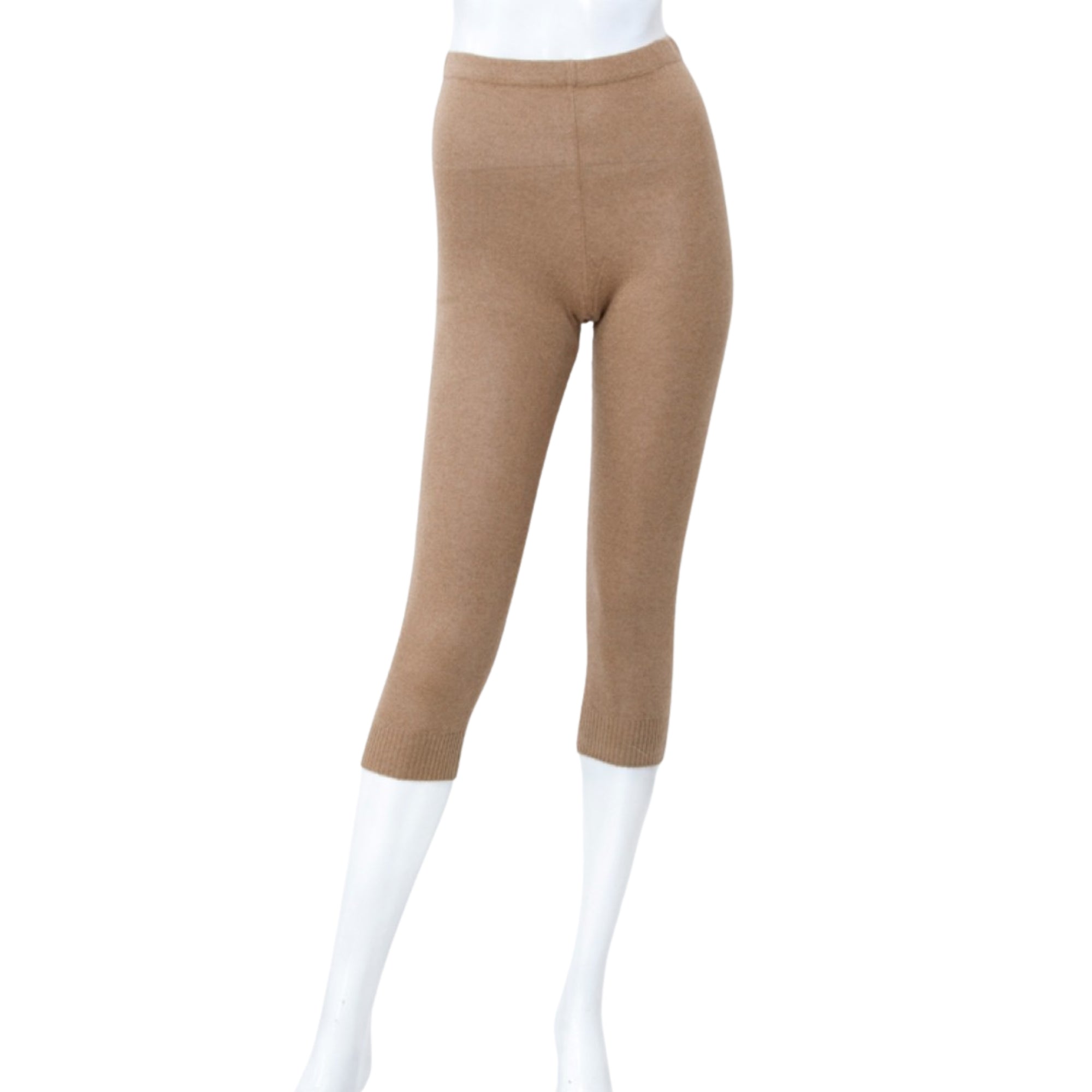 Premium Camel Wool Half-Length Shorts
