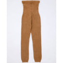 Women's baby camel wool stretch knit leggings, side view
