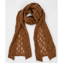 Women's Camel Wool Scarf – Open Knit
