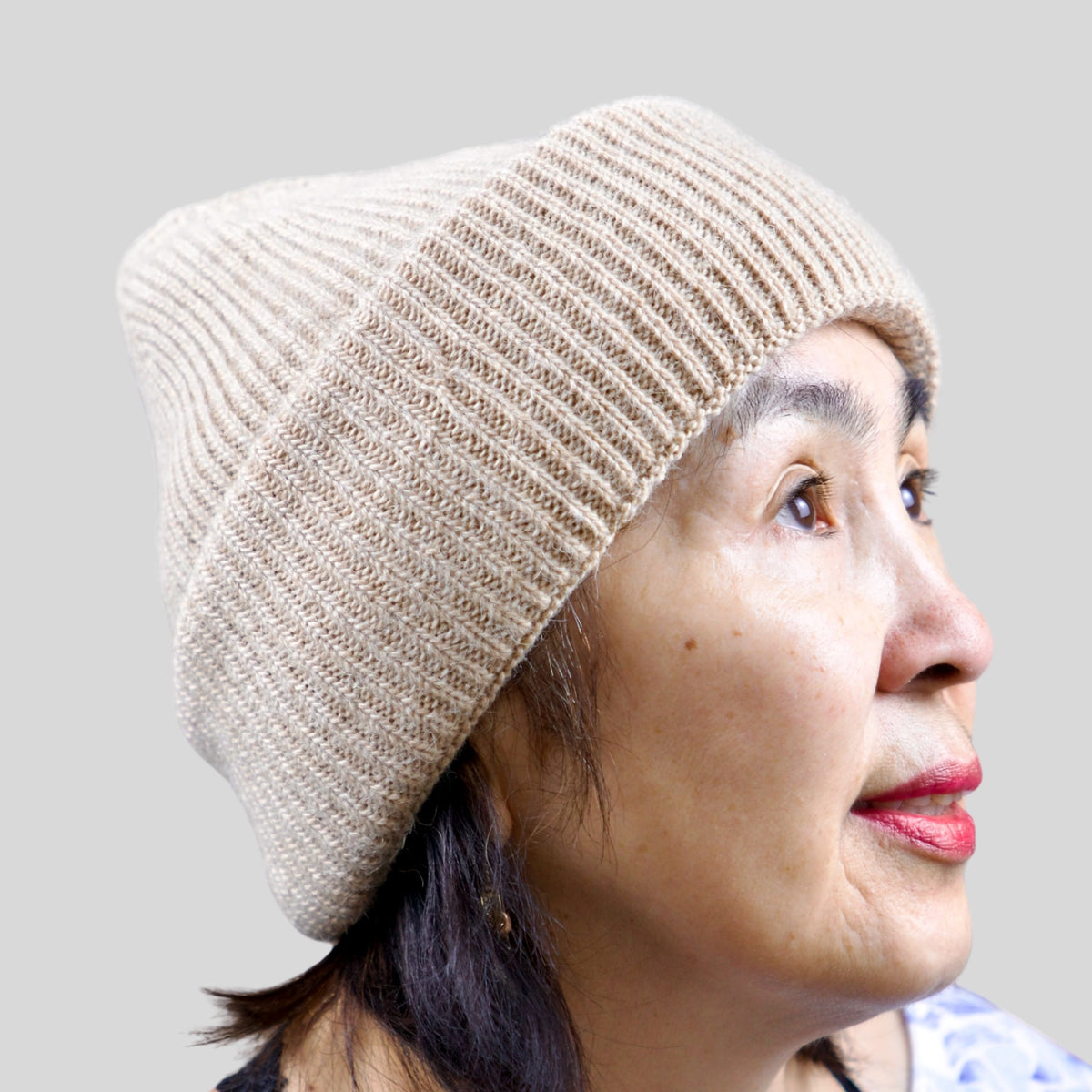 Unisex Cashmere Merino Beanie – Chunky Rib